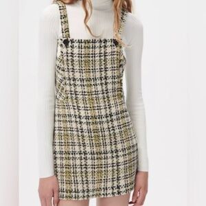 ZARA Tweed Pinafore Dress Size S NWT